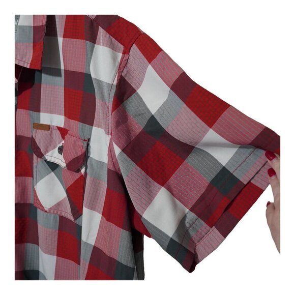 EUC Orvis Shirt Mens Size XXL Red White Plaid Performance Fishing Shirt‎ - Picture 5 of 7